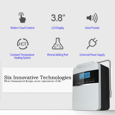Alkaline Water Ionizer with Built-in Heating System Self-cleaning Function and Touch-control Panel for Healthy Drinking Water